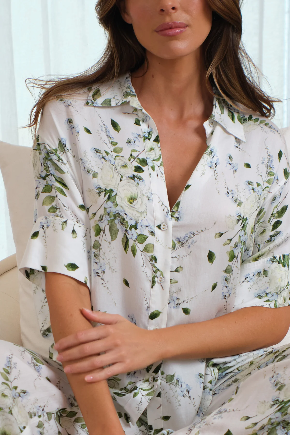 Full Length Pyjama Set LONDON BOTANICAL BLUE - Image 8