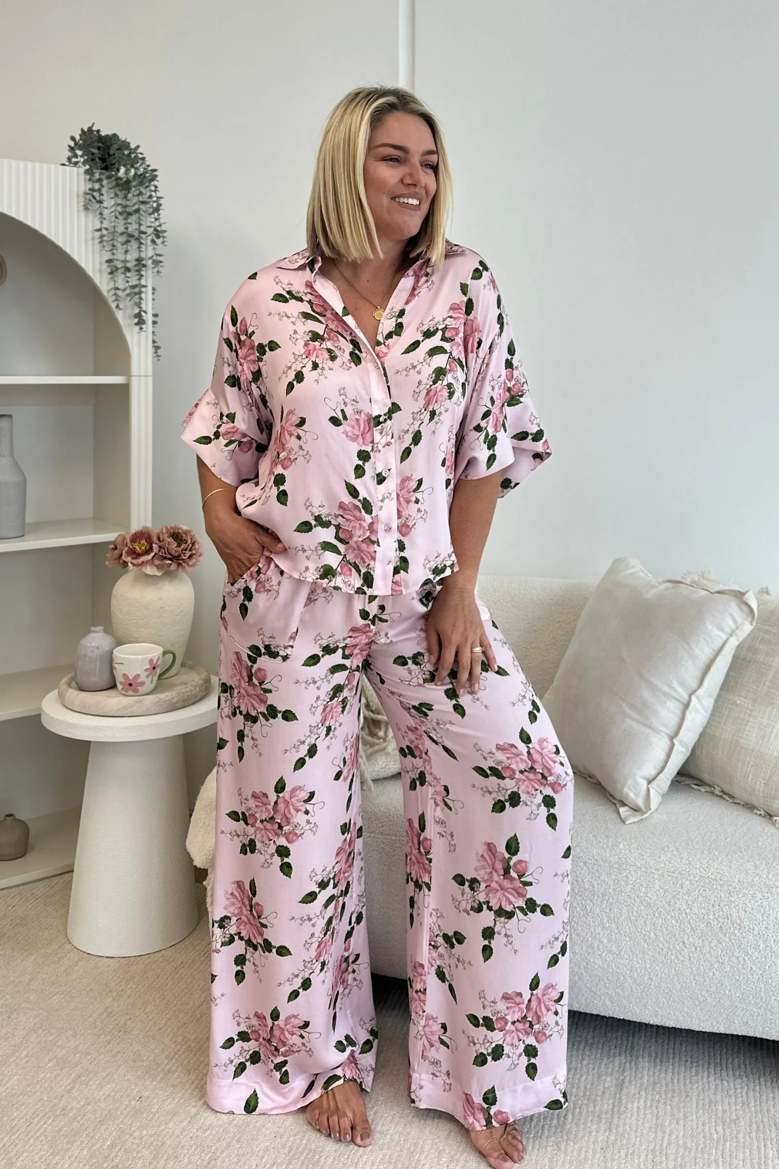 Full Length Pyjama Set VINTAGE ROMANTIQUE PINK - Image 5