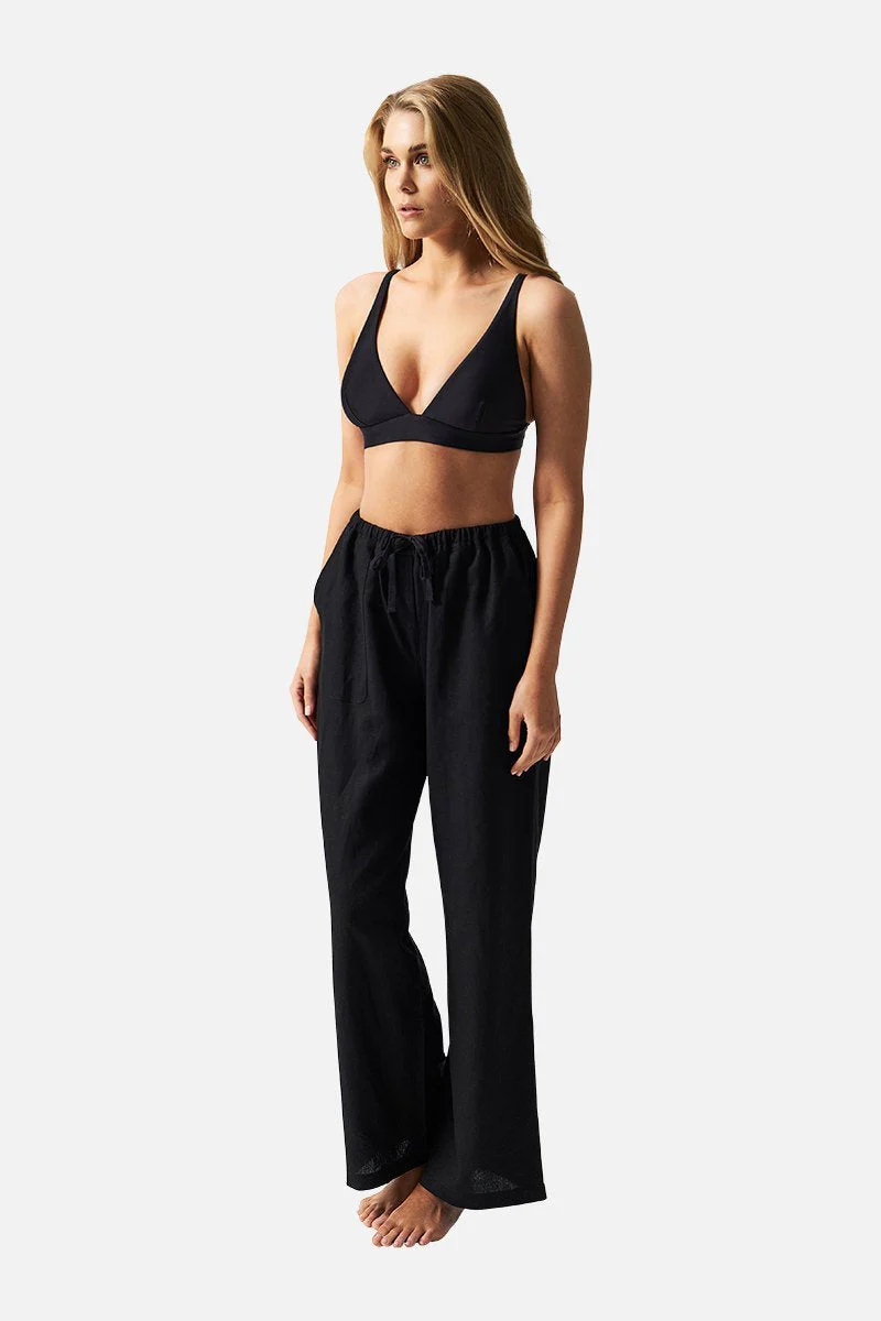 Linen Pants BLACK - Image 3