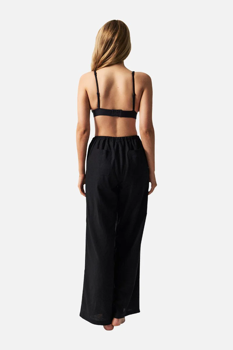 Linen Pants BLACK - Image 4