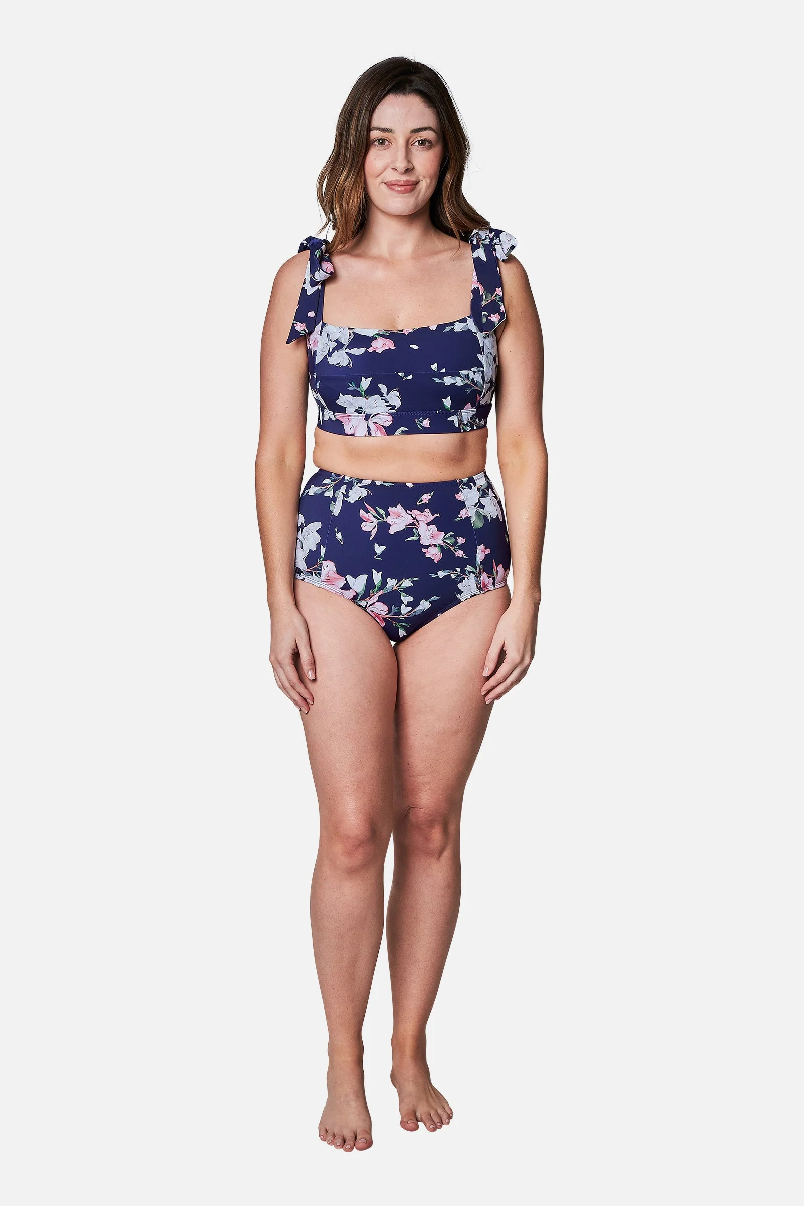 Never Say Never High-Waisted Bikini Bottom BAUHINIA NAVY - Image 6