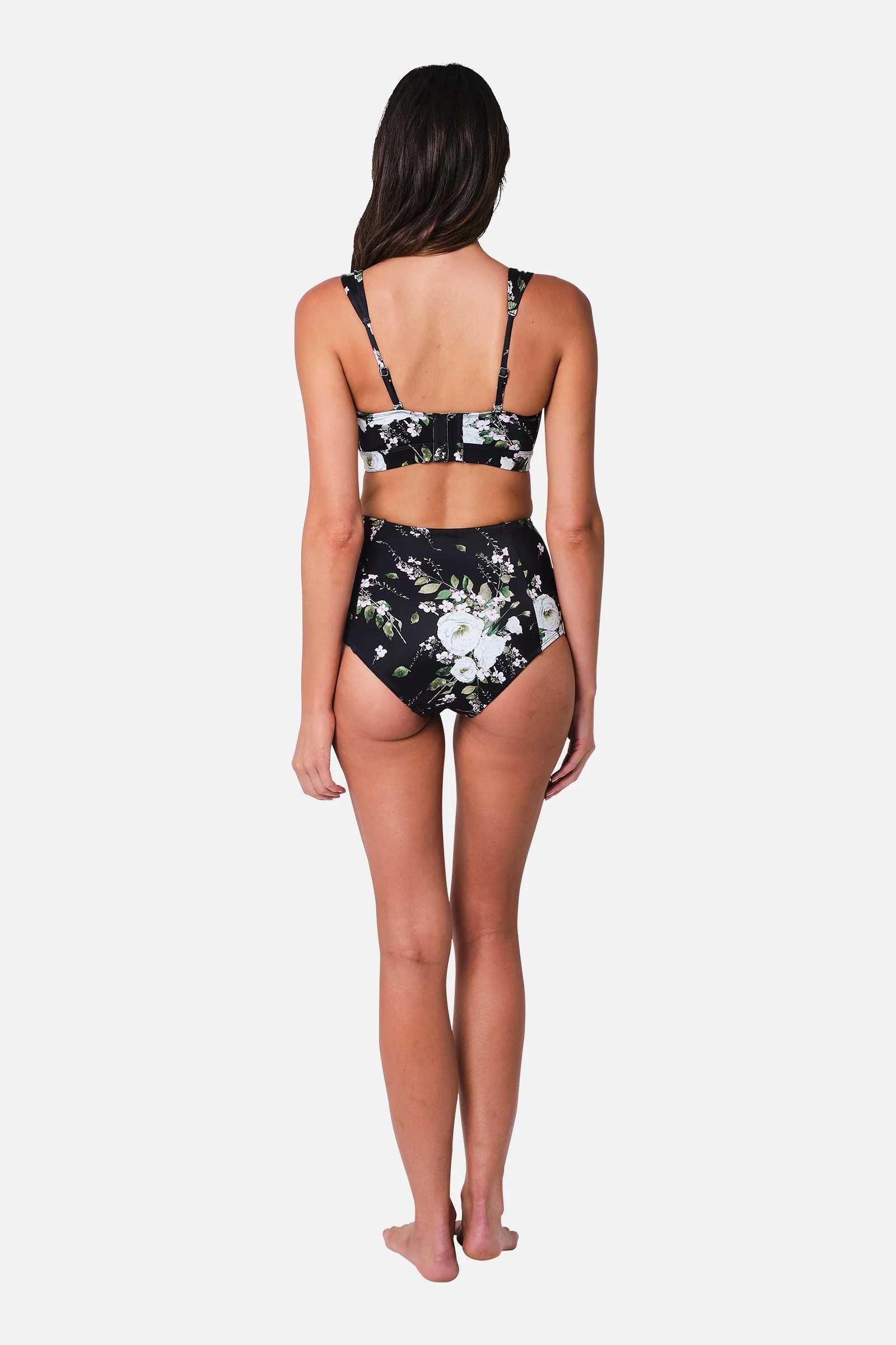 Never Say Never High-Waisted Bikini Bottom LONDON BOTANICAL BLACK - Image 4
