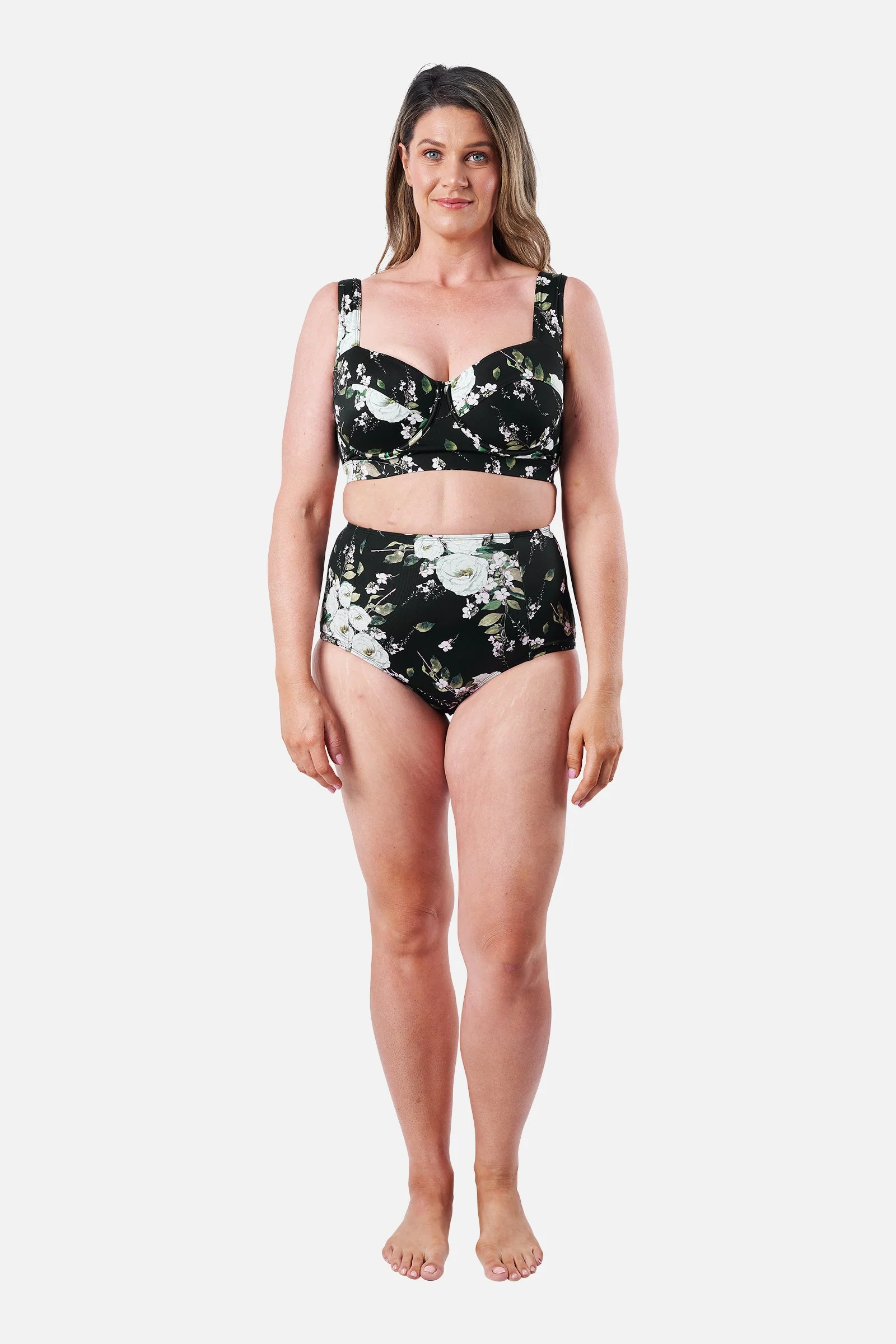 Never Say Never High-Waisted Bikini Bottom LONDON BOTANICAL BLACK - Image 6