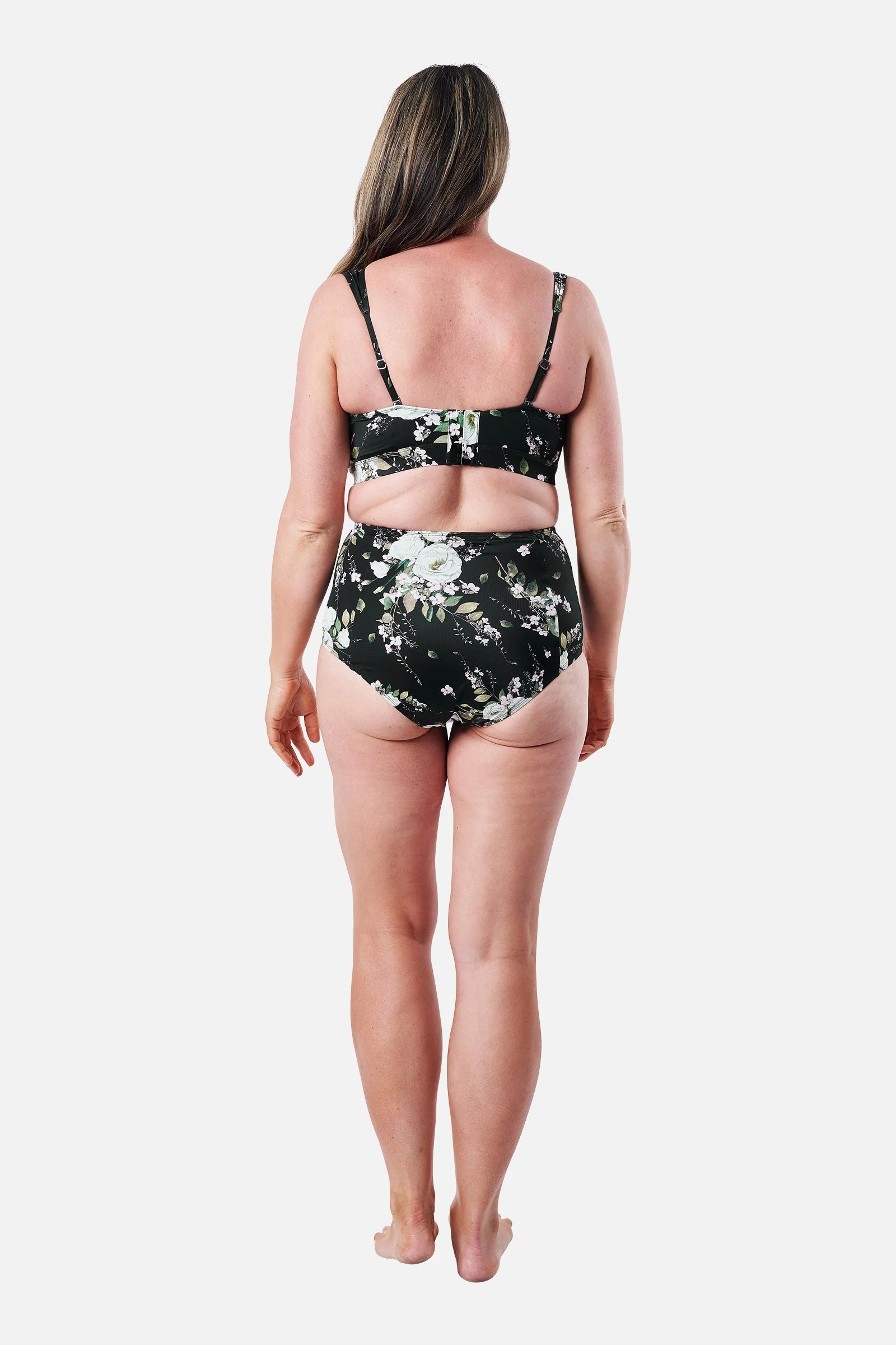 Never Say Never High-Waisted Bikini Bottom LONDON BOTANICAL BLACK - Image 8