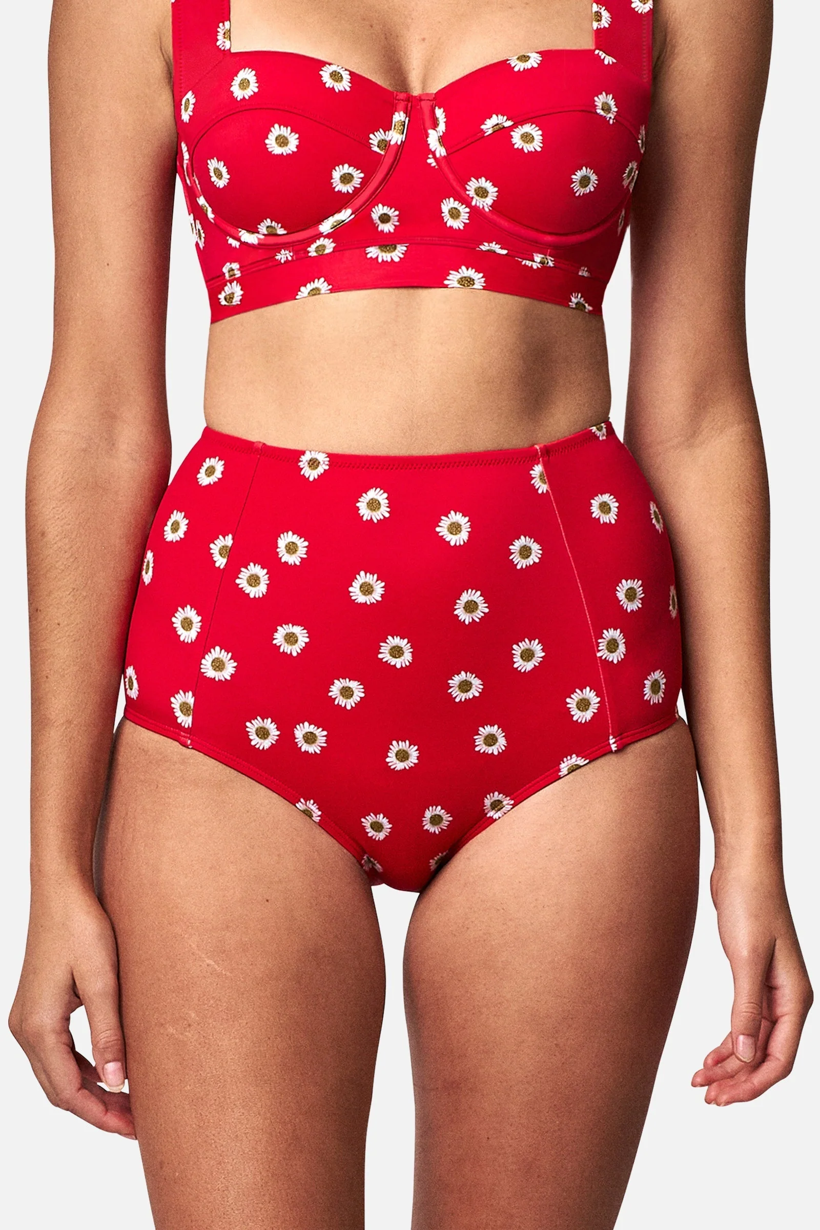 Never Say Never High-Waisted Bikini Bottom PAPER DAISY ROUGE