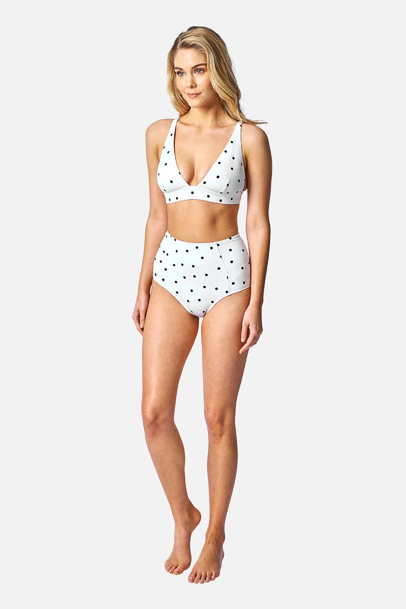 Never Say Never High-Waisted Bikini Bottom POLKA BLANC - Image 3