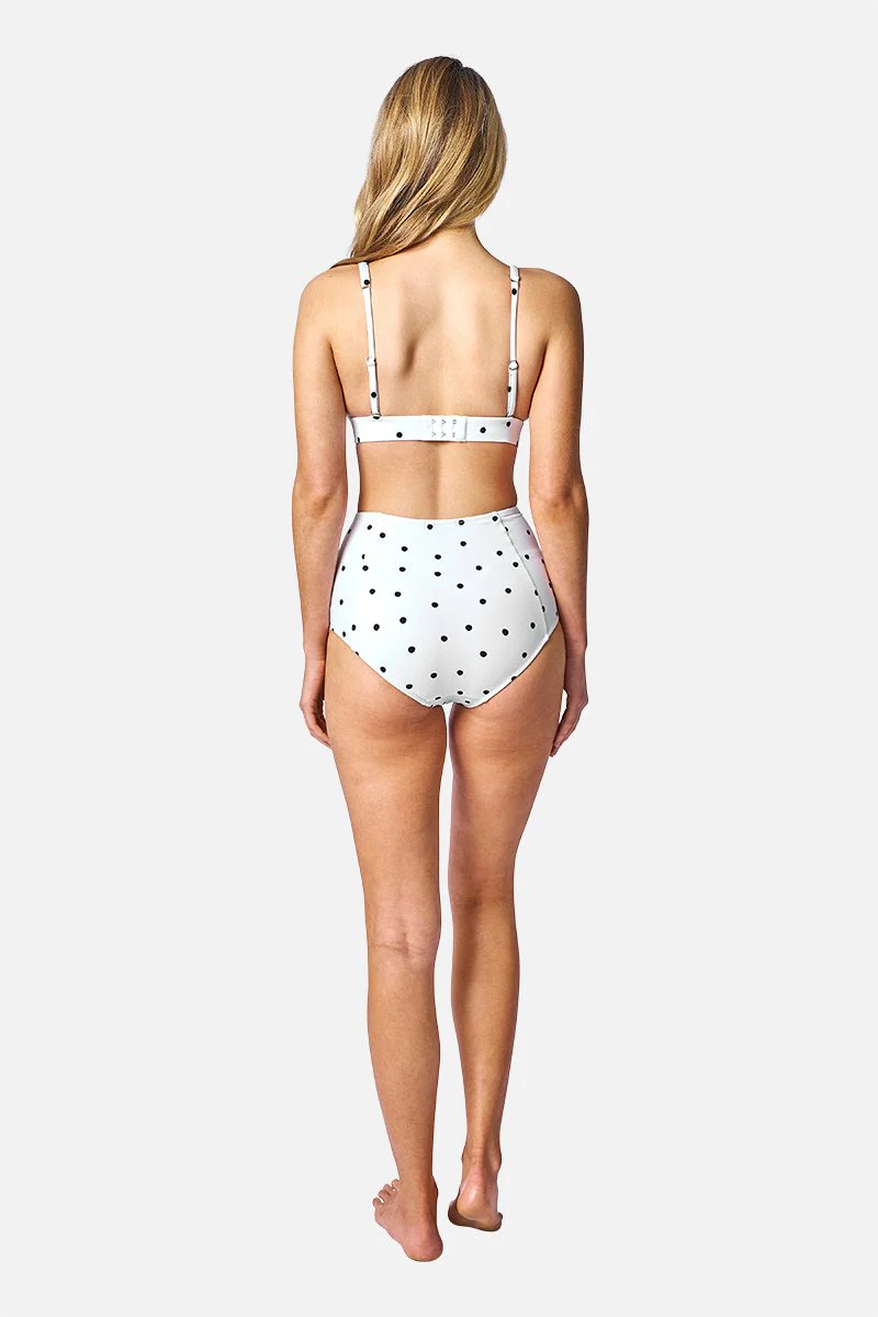 Never Say Never High-Waisted Bikini Bottom POLKA BLANC - Image 4