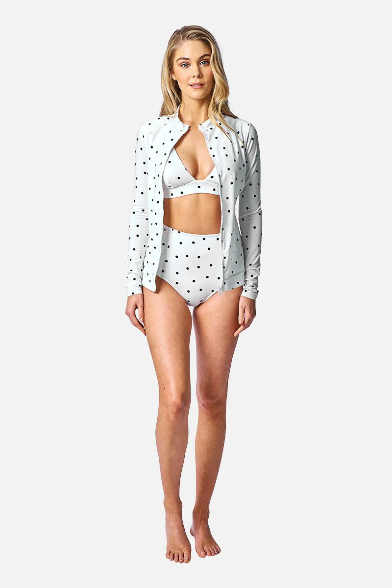 Never Say Never High-Waisted Bikini Bottom POLKA BLANC - Image 5