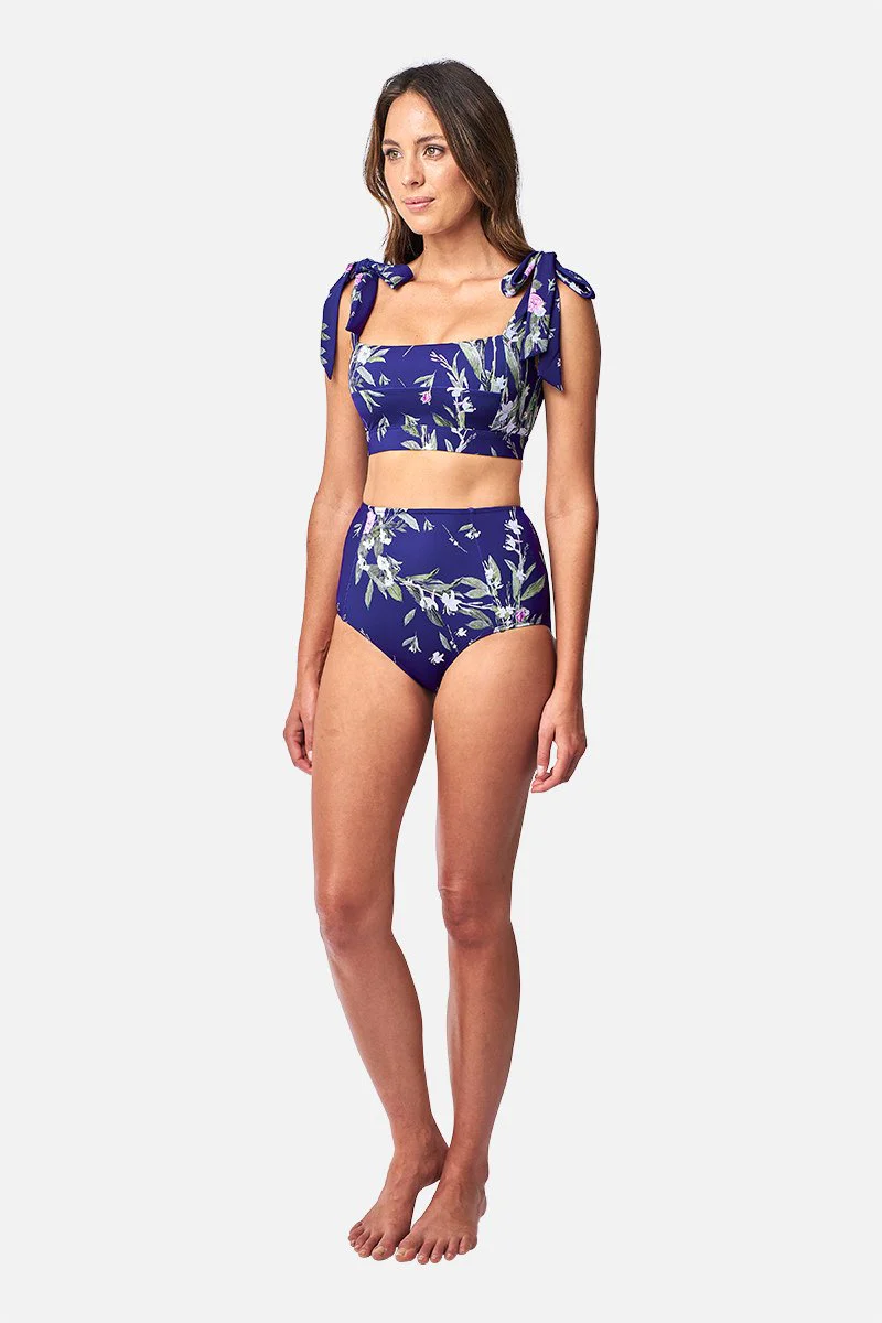 Never Say Never High-Waisted Bikini Bottom ROMANTIQUE NAVY - Image 10