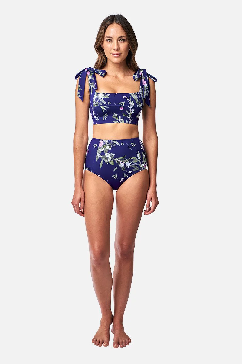 Never Say Never High-Waisted Bikini Bottom ROMANTIQUE NAVY - Image 8