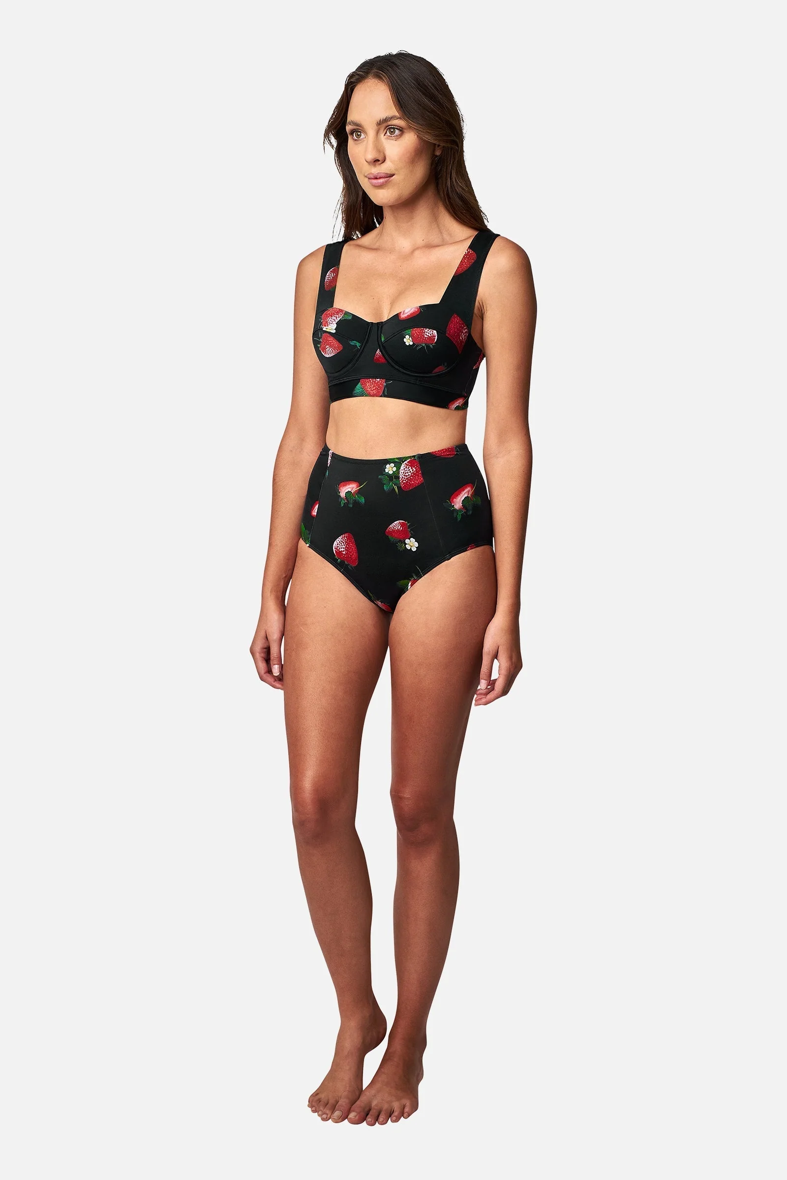 Never Say Never High-Waisted Bikini Bottom STRAWBERRY BLOOMS - Image 6