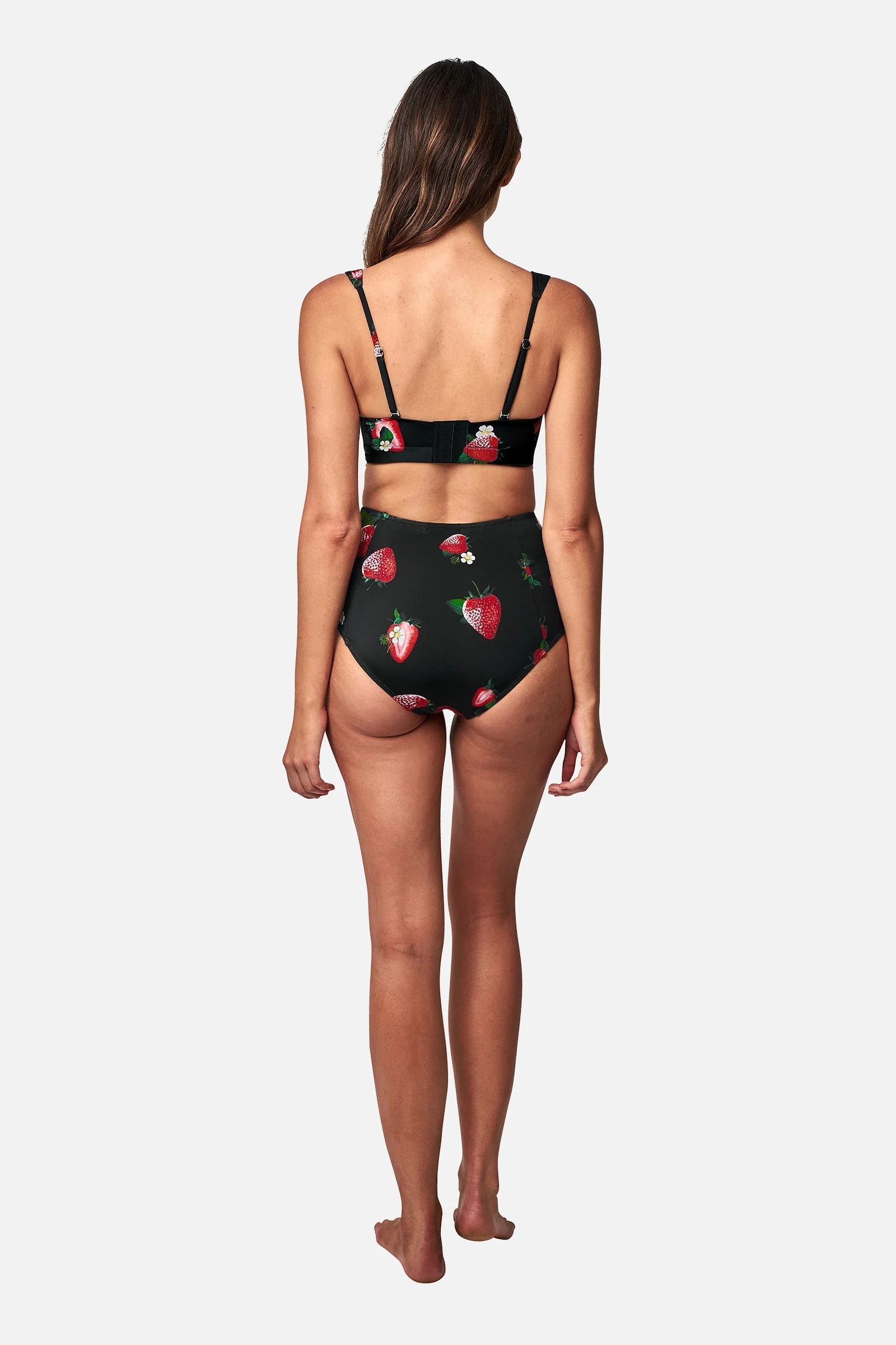 Never Say Never High-Waisted Bikini Bottom STRAWBERRY BLOOMS - Image 8