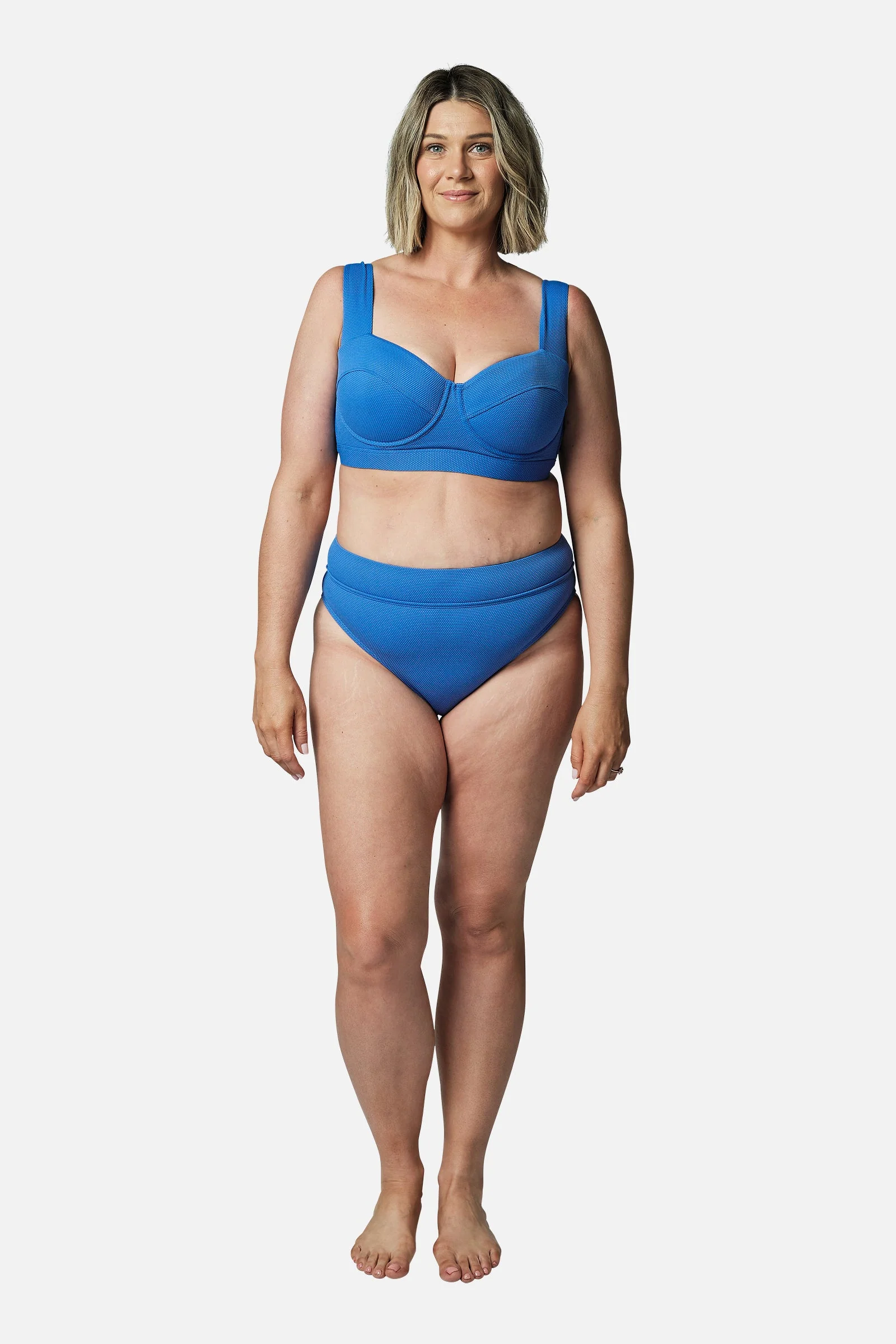Original Bustier Balconette Bikini Bralette SKY BLUE TEXTURE - Image 8