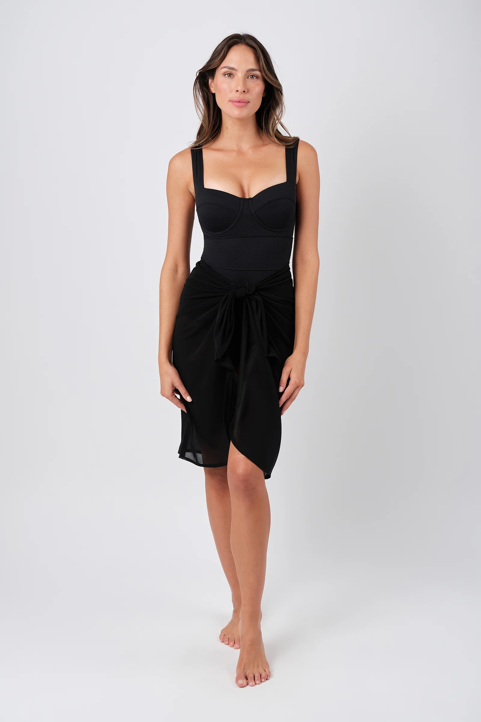 Original Bustier Balconette One Piece BLACK TEXTURE - Image 4