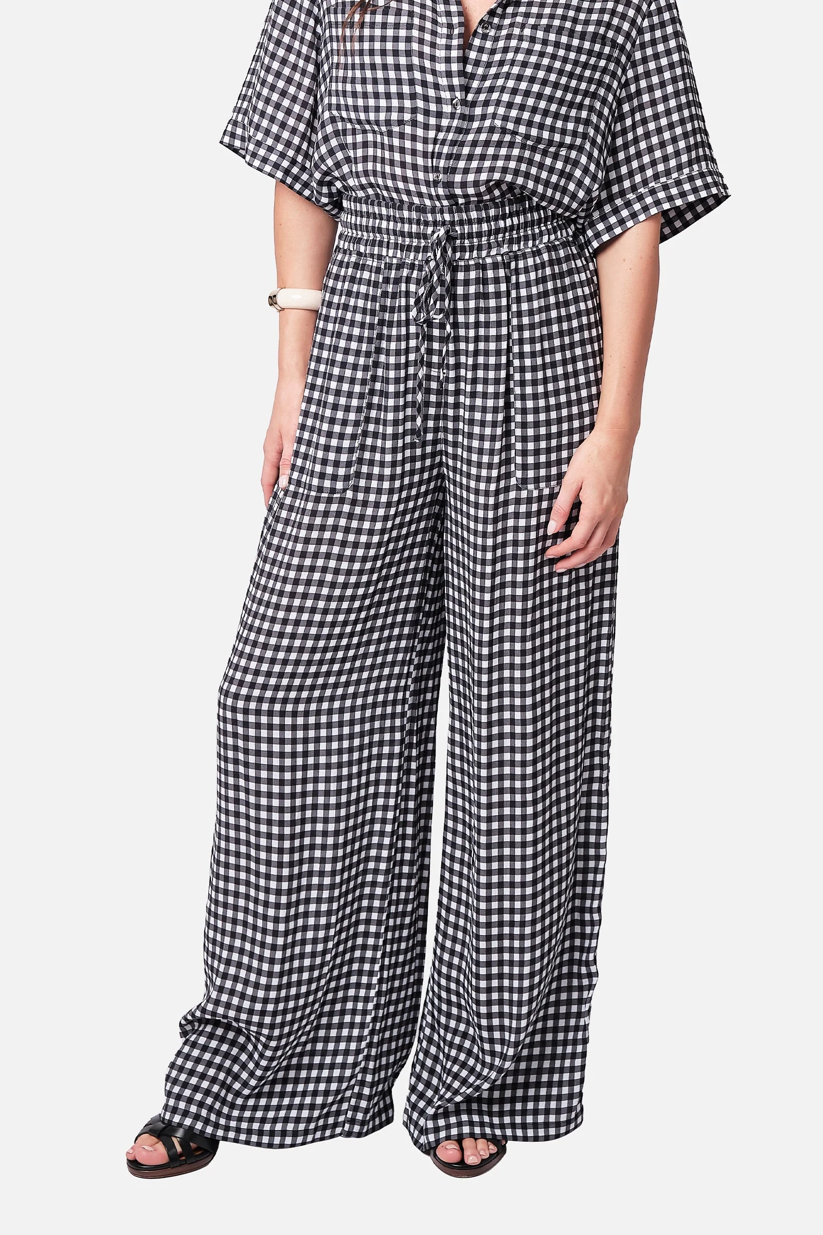 Palazzo Pants BLACK GINGHAM - Image 4