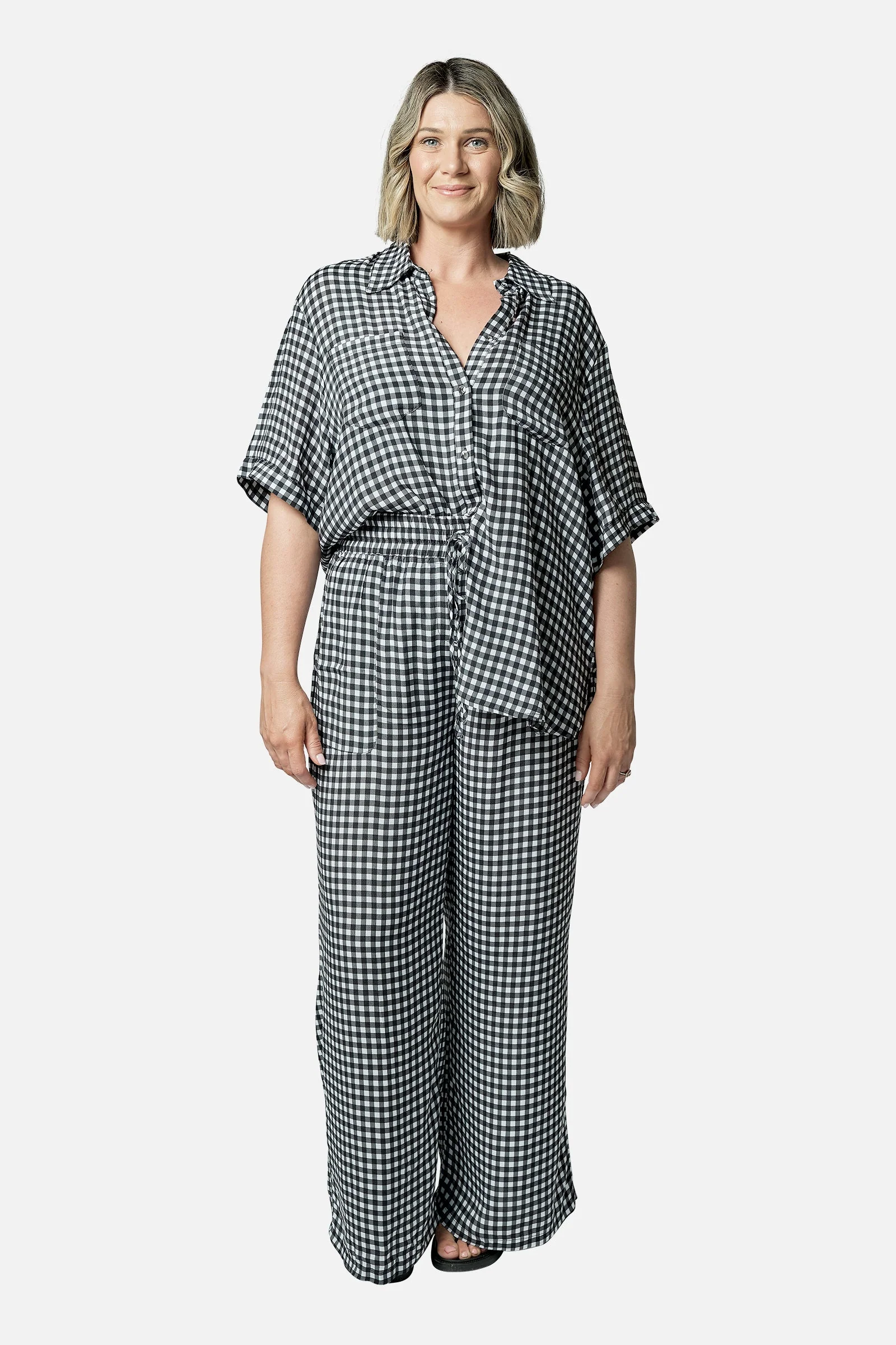 Palazzo Pants BLACK GINGHAM - Image 7