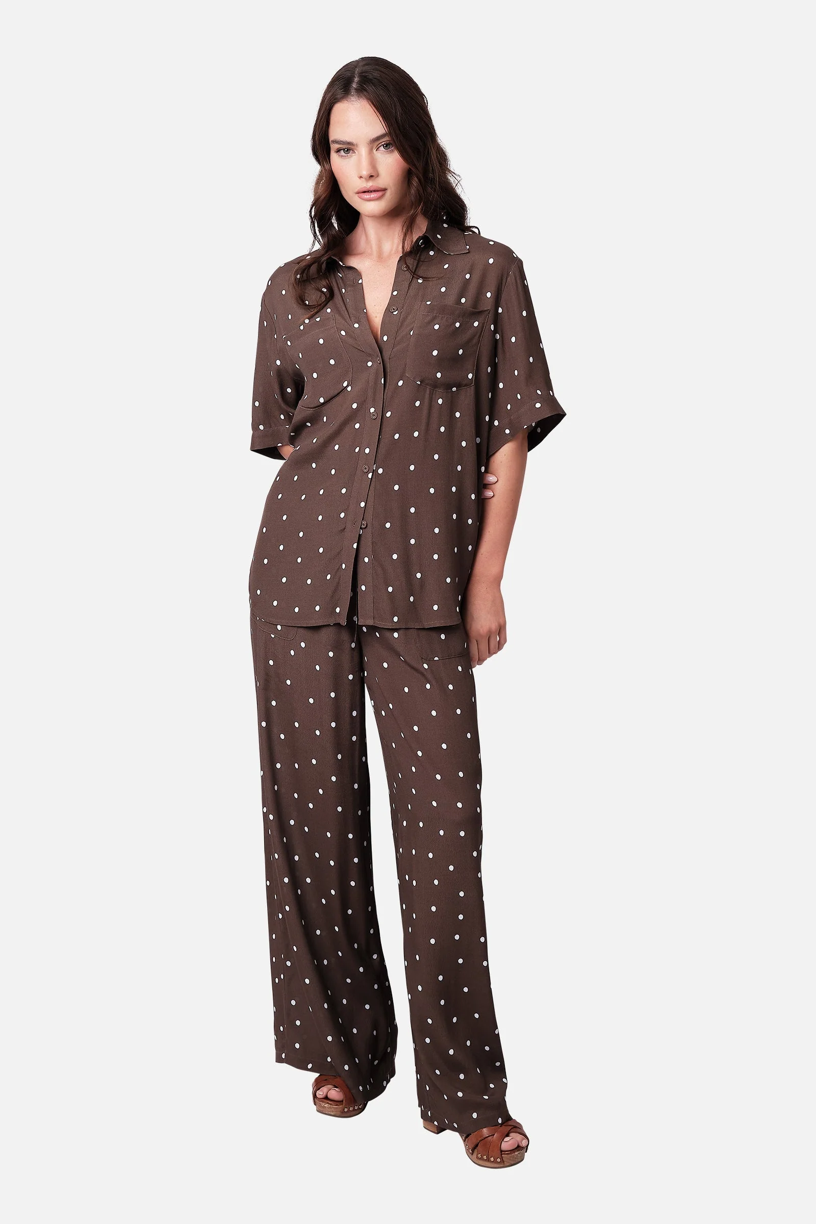 Palazzo Pants CHOCOLATE POLKA - Image 7