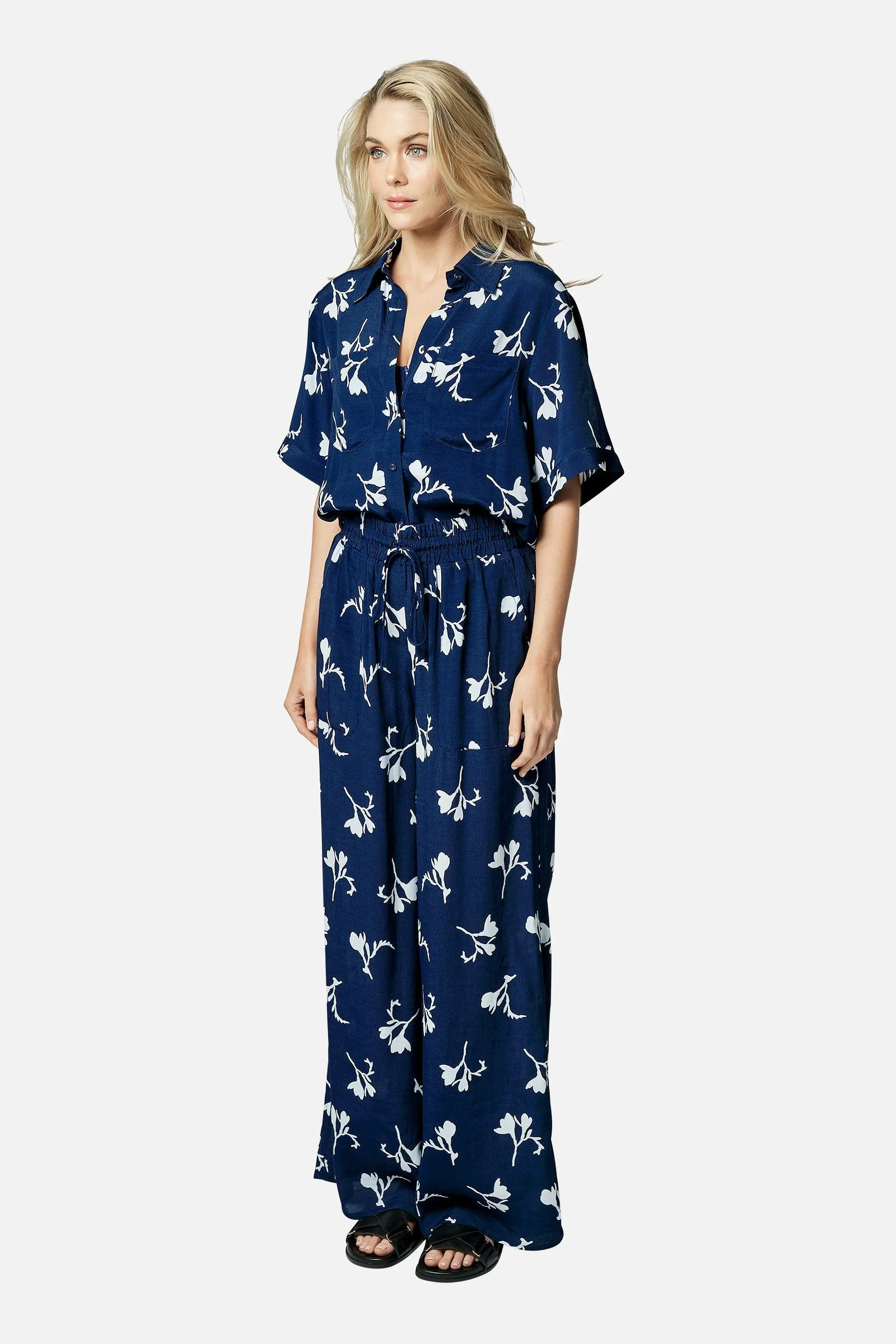 Palazzo Pants FREESIA SILHOUETTE NAVY - Image 3