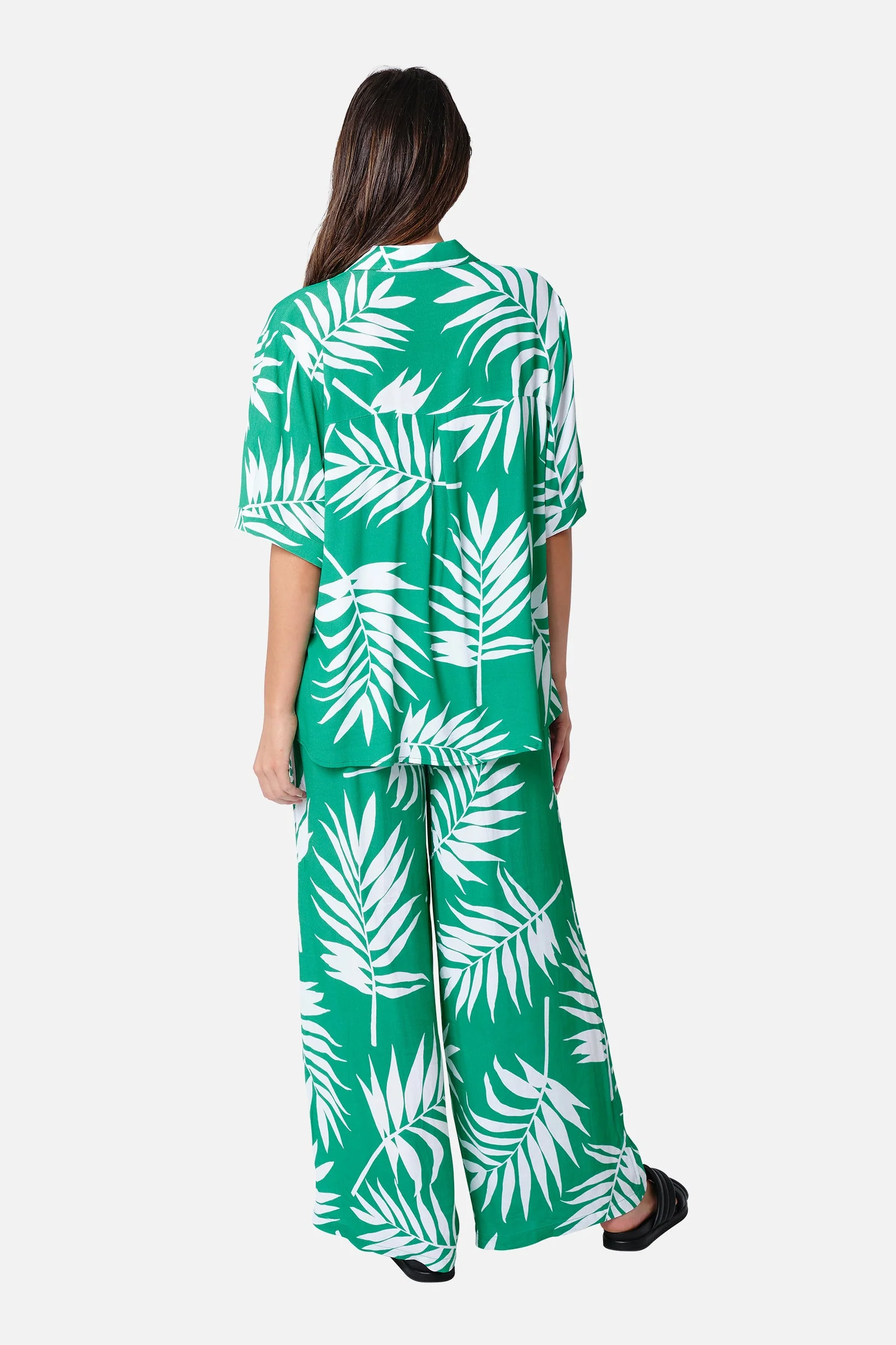 Palazzo Pants PALM SILHOUETTE GREEN - Image 6