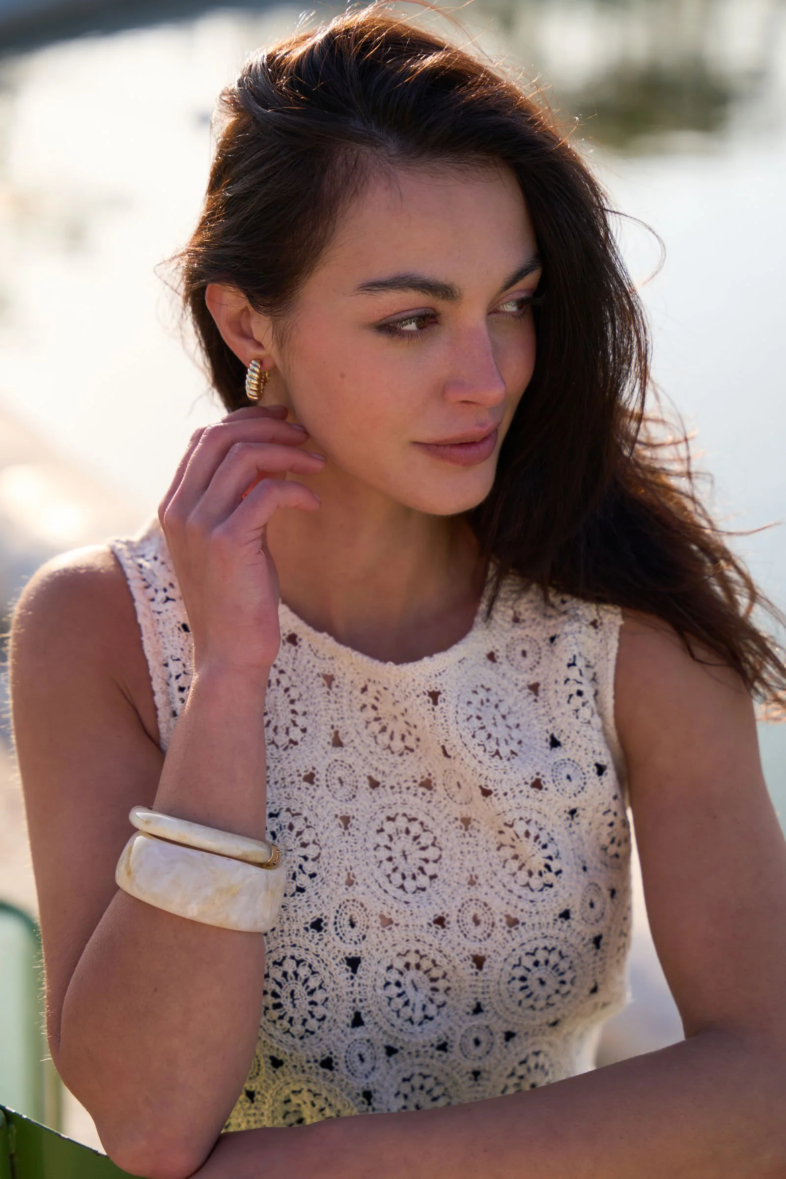 Crochet Midi Dress OATMEAL - Image 6