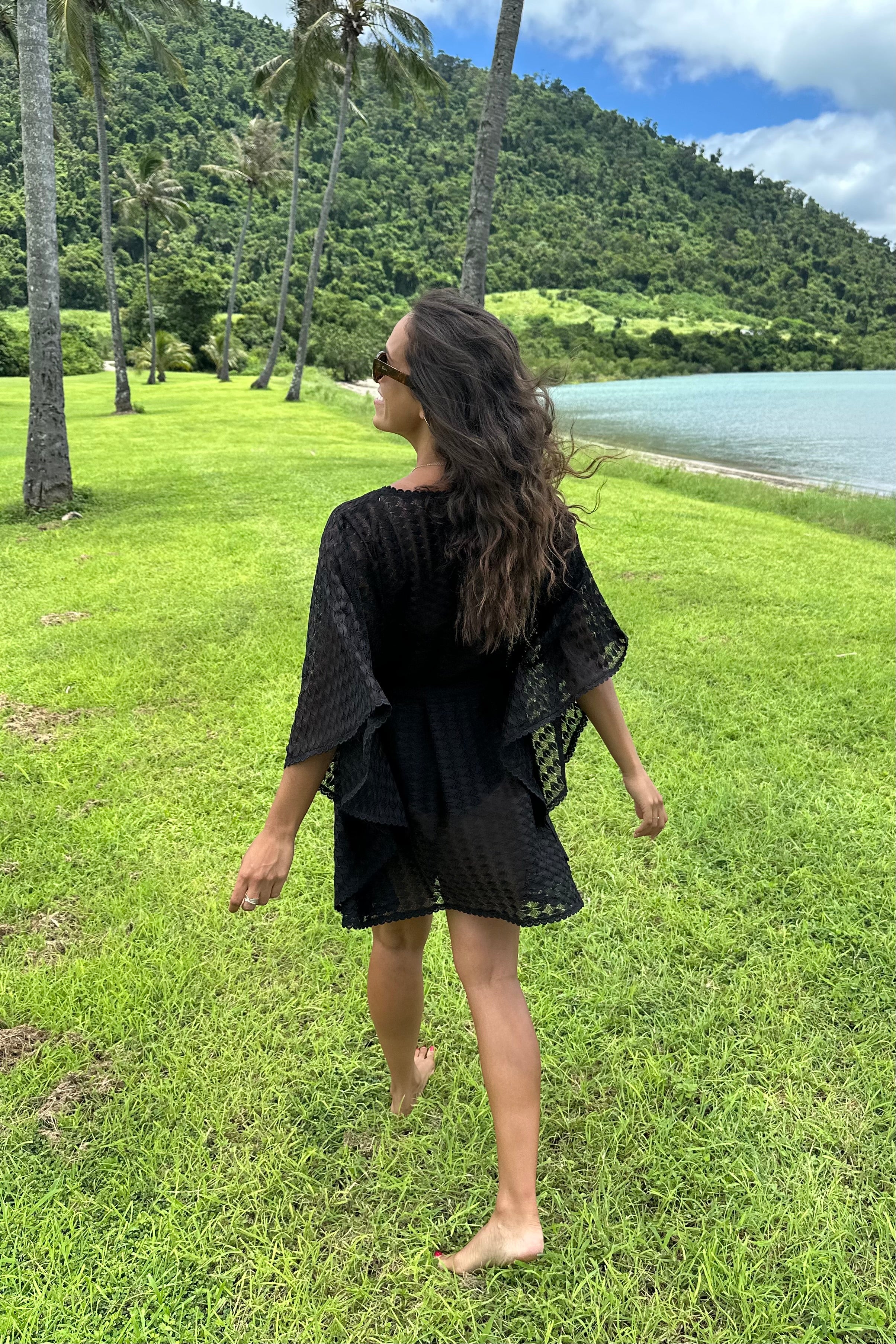 Scalloped Lace Kaftan BLACK - Image 13