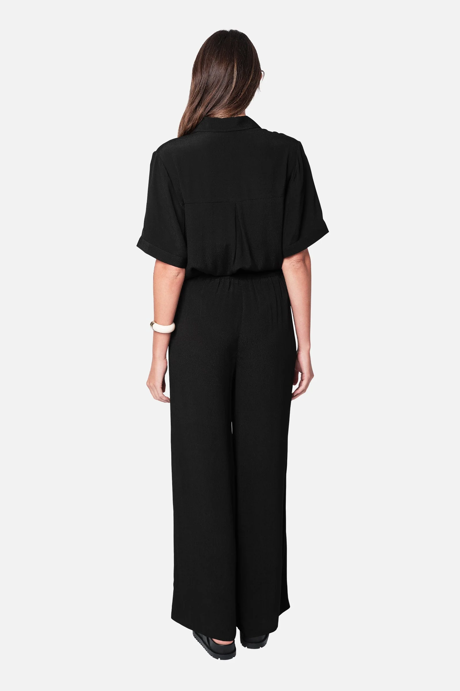 Short Sleeve Button-Up Shirt BLACK - Image 4