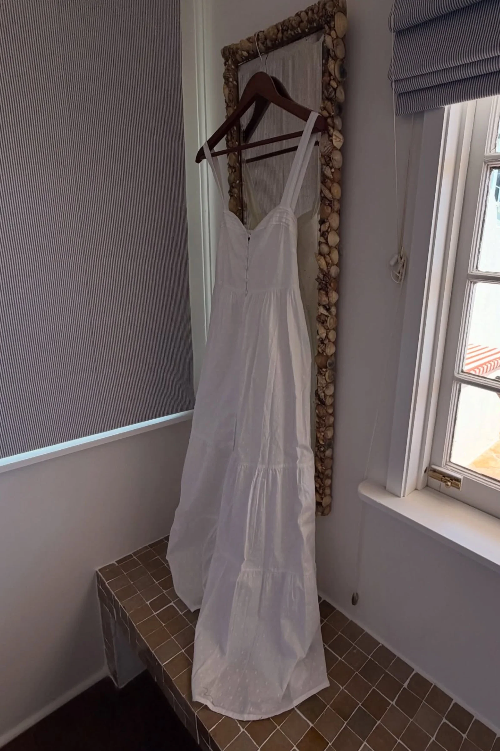 Sweetheart Neckline Maxi Dress WHITE DOBBY - Image 7